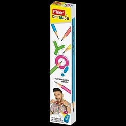 Flair YO SUPER DARK PENCIL Set of 10 - 1 Eraser n 1 Sharpener